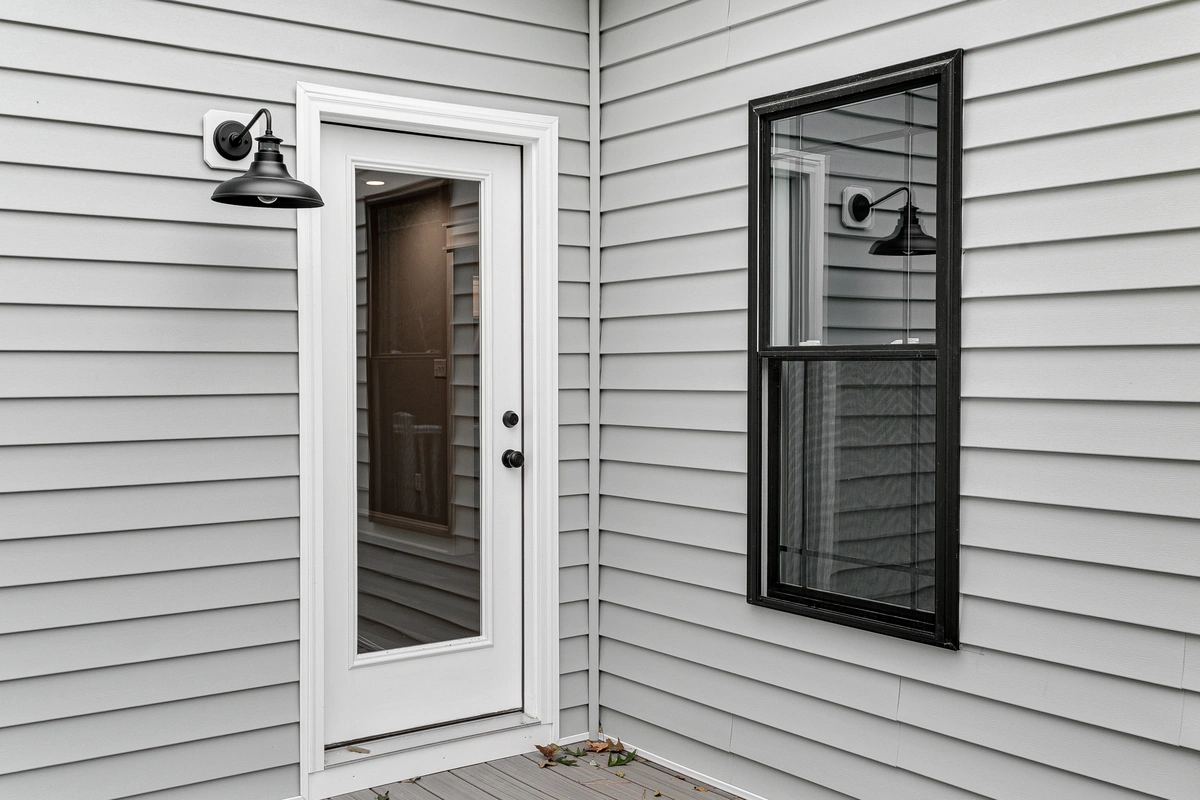 LP SmartSide siding with door and window trim