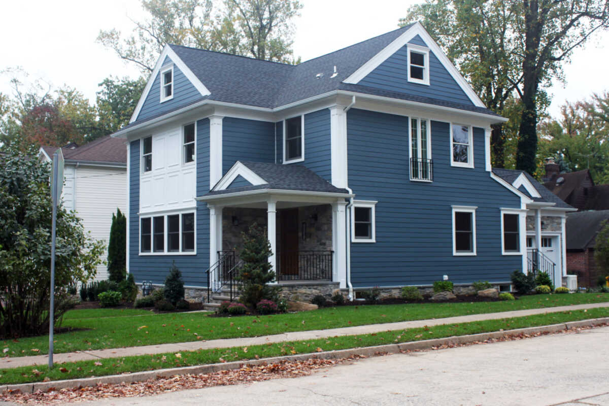 Residential home with fiber cement lap siding